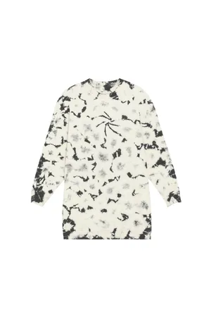 Oversized Damen-Batikkleid mit Rundhalsausschnitt