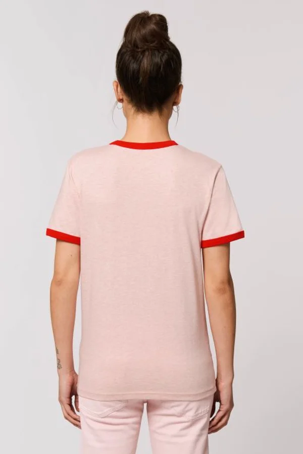 Unisex T-Shirt mit farblich Bündchen Säumen
