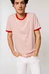 Unisex T-Shirt mit farblich Bündchen Säumen