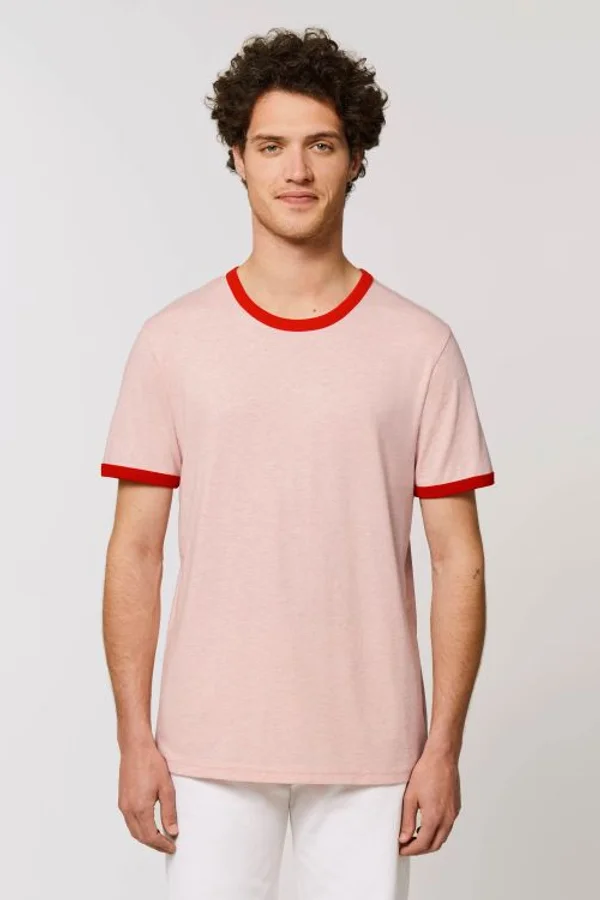 Unisex T-Shirt mit farblich Bündchen Säumen