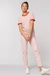 Unisex T-Shirt mit farblich Bündchen Säumen