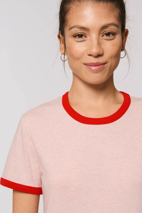 Unisex T-Shirt mit farblich Bündchen Säumen