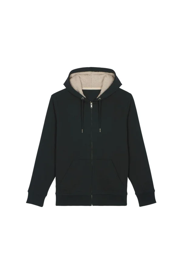 Unisex Kapuzensweat mit Reißverschluss und Sherpa-Futter