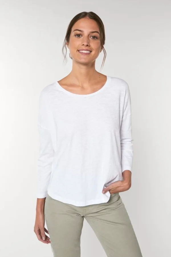 Damen 3/4-Ärmel-T-Shirt mit abgesenkter Schulter