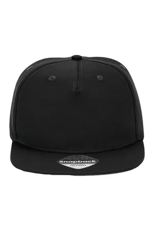 5 Panel Snapback Rapper Cap Black