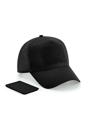 Kappe mit 5 Panels und abnehmbarem Patch Black