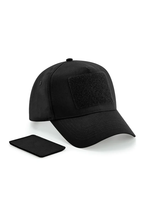 Kappe mit 5 Panels und abnehmbarem Patch Black