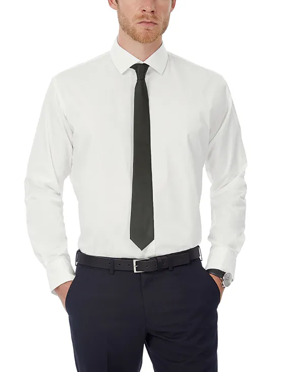 Herren-Langarmhemd mit Stretch „Black Tie“