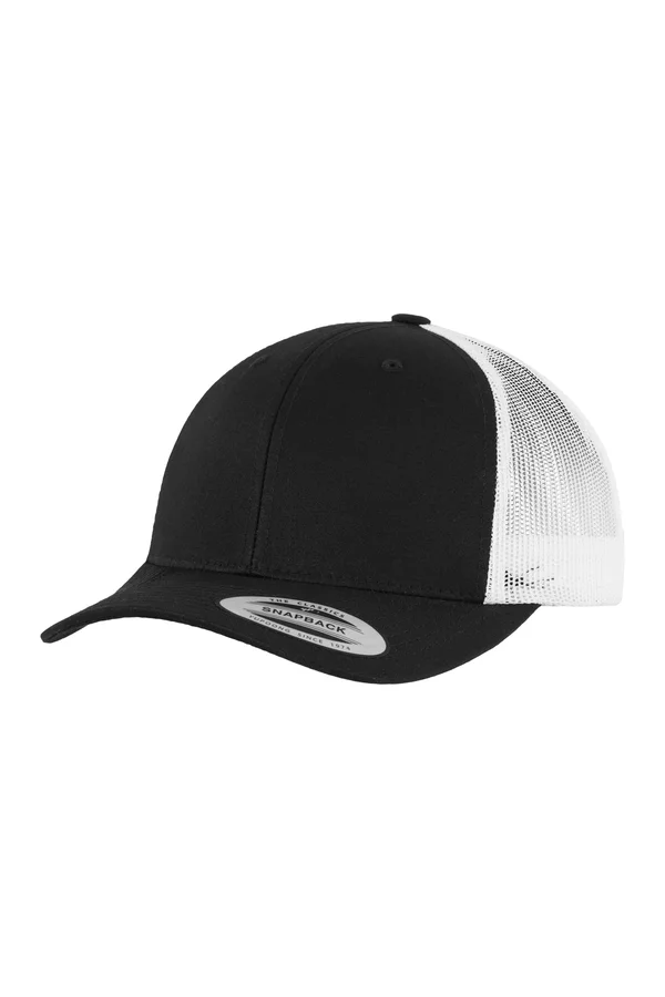 Zweifarbige Retro-Trucker-Kappe Black / White
