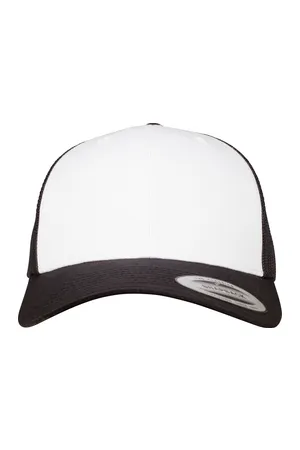 Kappe Retro Trucker mit farbiger Vorderseite Black / White