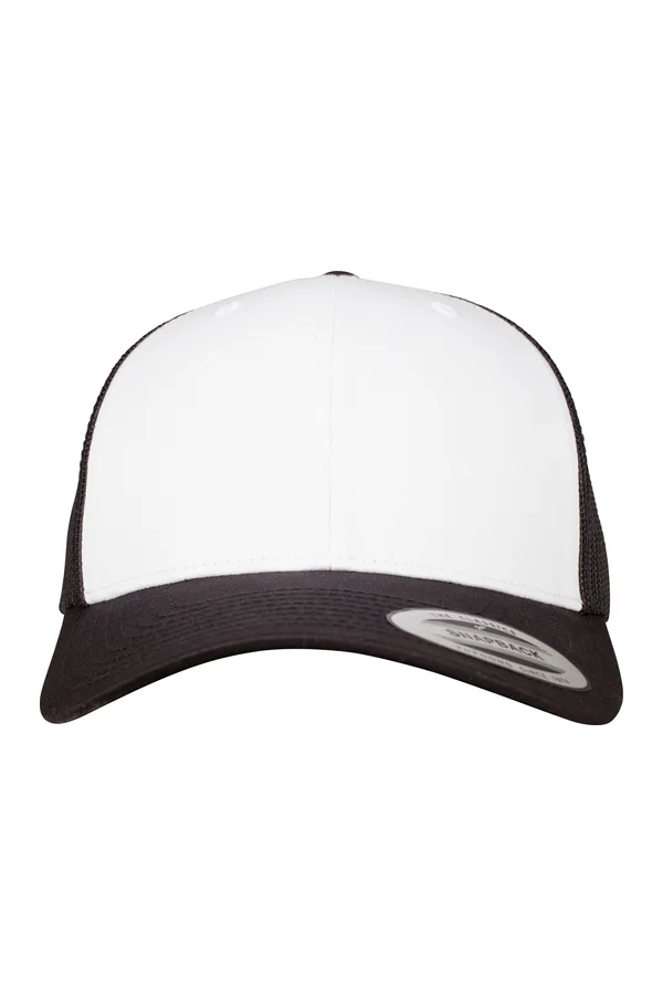 Kappe Retro Trucker mit farbiger Vorderseite Black / White