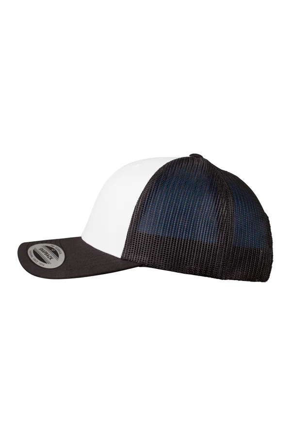 Kappe Retro Trucker mit farbiger Vorderseite Black / White