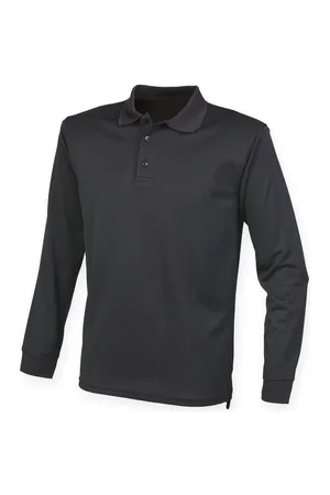 Unisex Coolplus® Long-Sleeved Polo Shirt Black