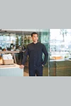 Men's Mandarin Shirt With Roll-Tab Sleeve