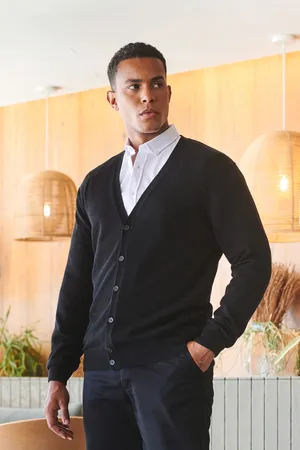 Men's Lightweight V Cardigan Black