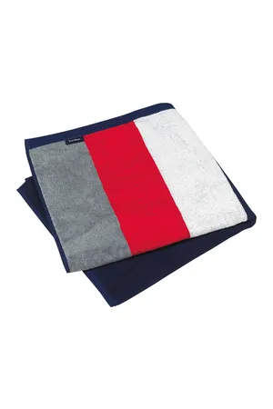 Strandtuch gestreift Grey / Red / White / Navy