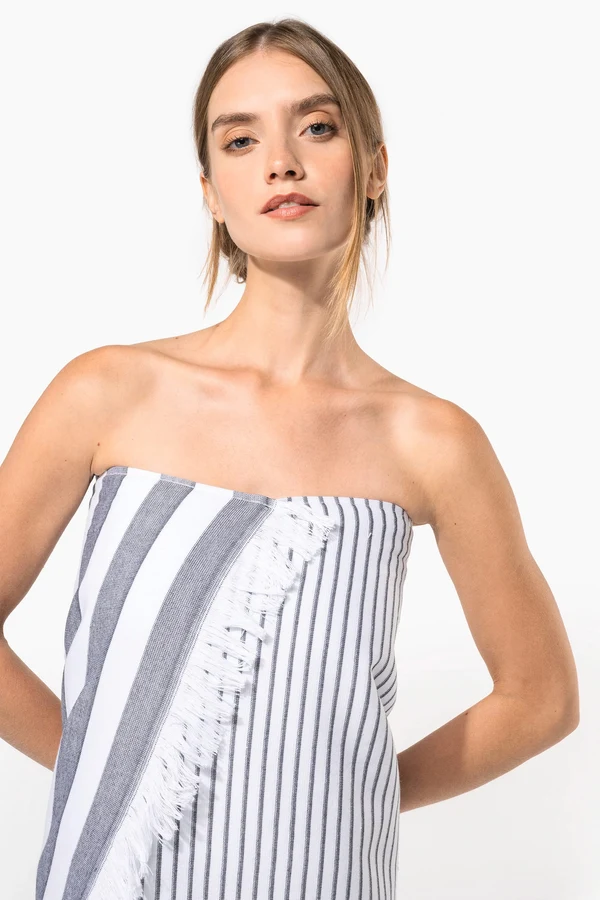 Gestreiftes Fouta-Tuch mit Fransen