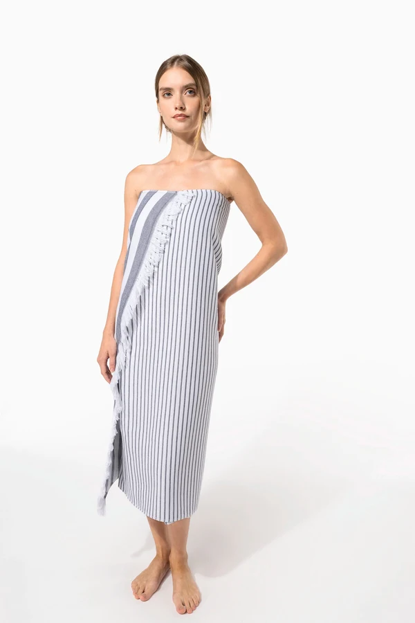 Gestreiftes Fouta-Tuch mit Fransen