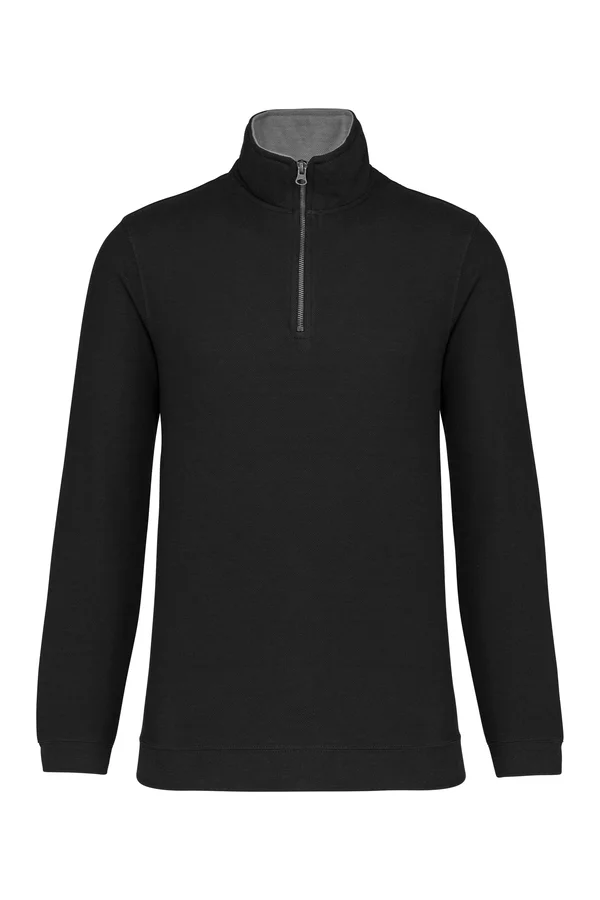 Trucker > Zip Neck Sweat-Shirt Black / Grey Heather