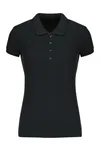 Damen Bio Piqué Polo Black