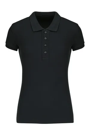 Damen Bio Piqué Polo Black