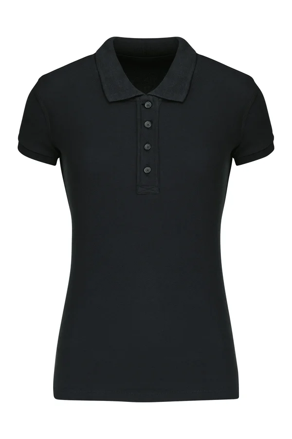 Damen Bio Piqué Polo Black