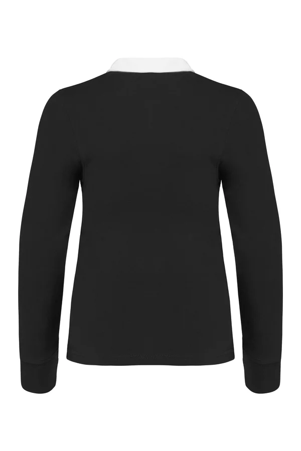 Kinder Rugby Polohemd Black / White