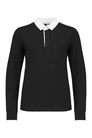 Kinder Rugby Polohemd Black / White