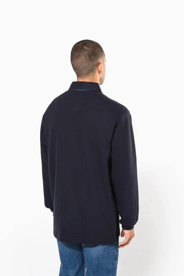French rib > langarm-poloshirt
