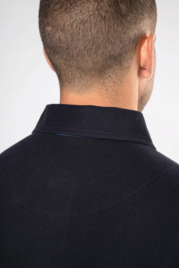 French rib > langarm-poloshirt