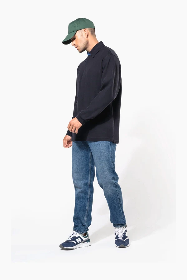 French rib > langarm-poloshirt