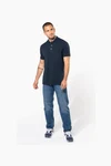 Kurzarm-Polohemd für Herren mit Maokragen