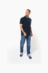 Kurzarm-Polohemd für Herren mit Maokragen