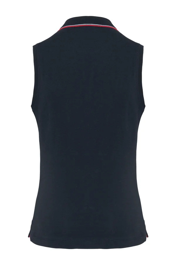 Ärmelloses Polohemd für Damen navy / red / white