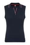 Ärmelloses Polohemd für Damen navy / red / white
