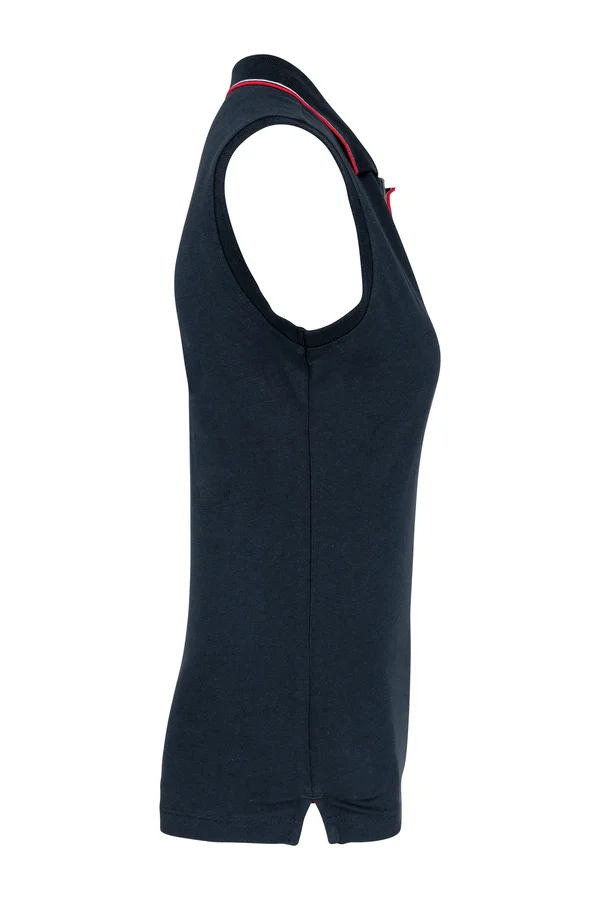 Ärmelloses Polohemd für Damen navy / red / white
