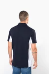 Zweifarbiges Kurzarm-Polohemd für Herren. Aus Baumwollpiqué