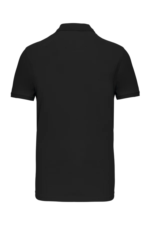 Kurzarm-Polohemd für Herren. Aus Baumwollpiqué Black