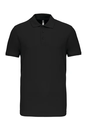 Kurzarm-Polohemd für Herren. Aus Baumwollpiqué Black