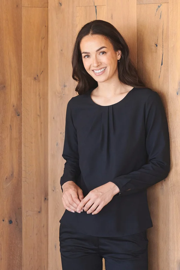 Bluse mit langen Ärmeln Black