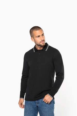 Langarm-Polohemd aus Piqué für Herren