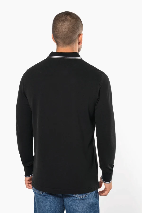 Langarm-Polohemd aus Piqué für Herren