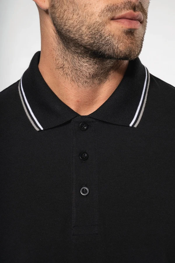 Langarm-Polohemd aus Piqué für Herren