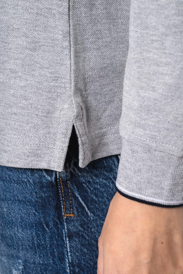 Langarm-Polohemd aus Piqué für Damen