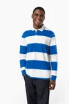 Gestreiftes Polohemd mit langen Ärmeln, Unisex