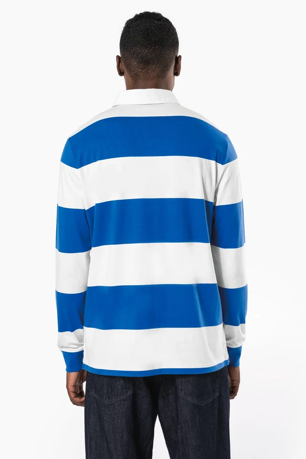 Gestreiftes Polohemd mit langen Ärmeln, Unisex