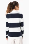 Gestreiftes Polohemd mit langen Ärmeln, Unisex