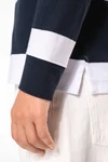 Gestreiftes Polohemd mit langen Ärmeln, Unisex