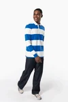 Gestreiftes Polohemd mit langen Ärmeln, Unisex