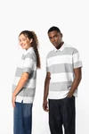 Gestreiftes Polohemd mit kurzen Ärmeln, Unisex
